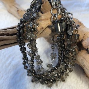 Pier 1 (set of 3) Glass and Metal Beaded Bracelets